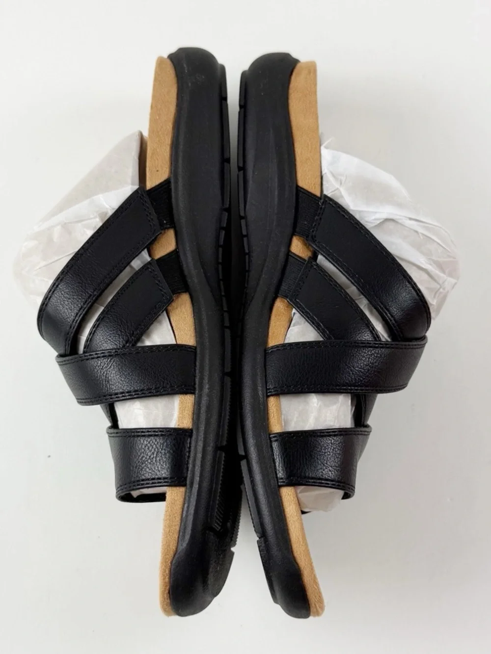 Easy Spirit Westly Strappy Slip-On Sandals Womens 10M Black Smooth NWT